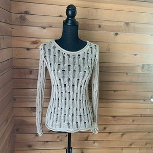 MICHAEL KORS large open knit sweater. Beige. XS